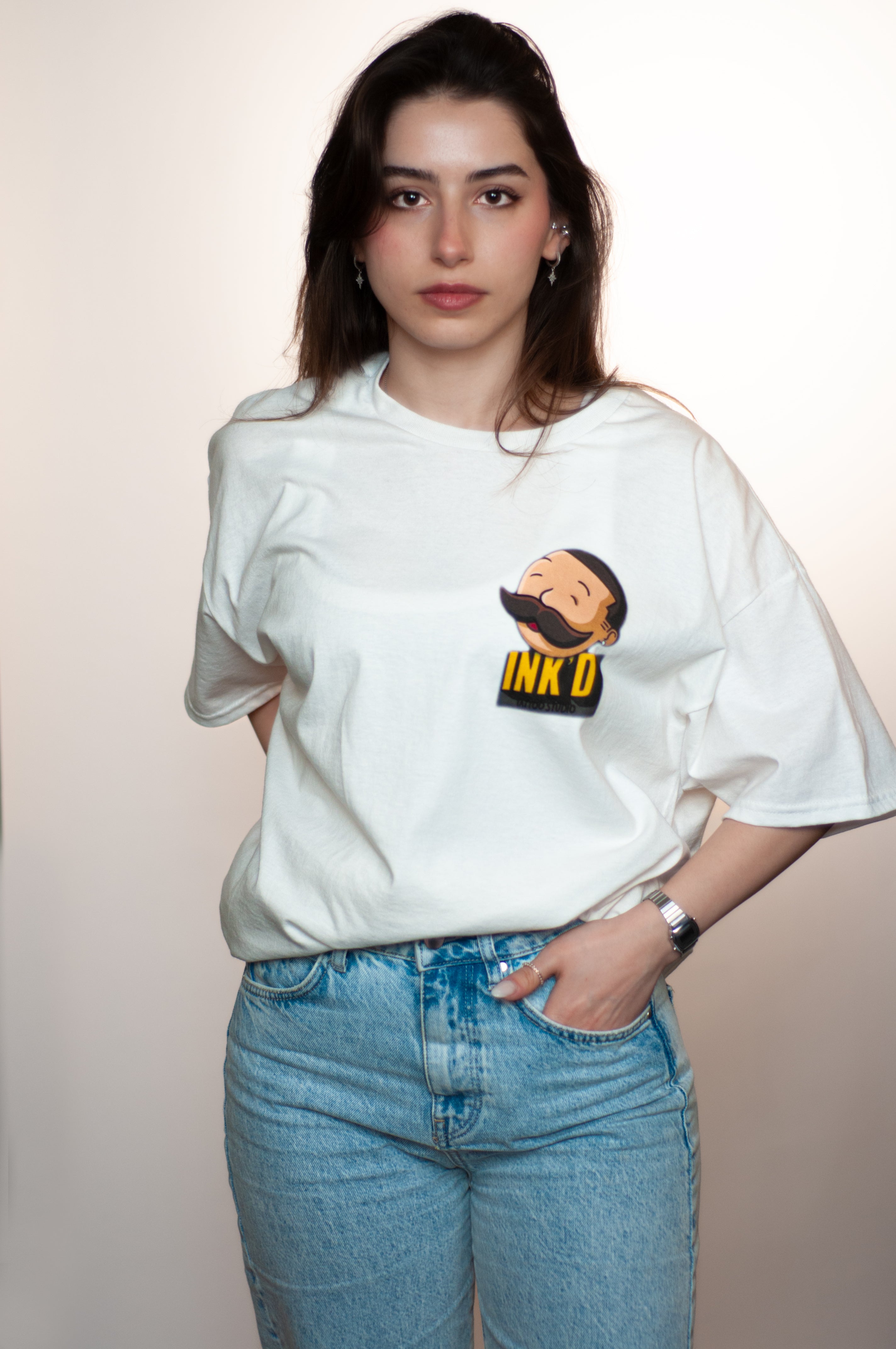 INK'D Oversized White T-Shirt