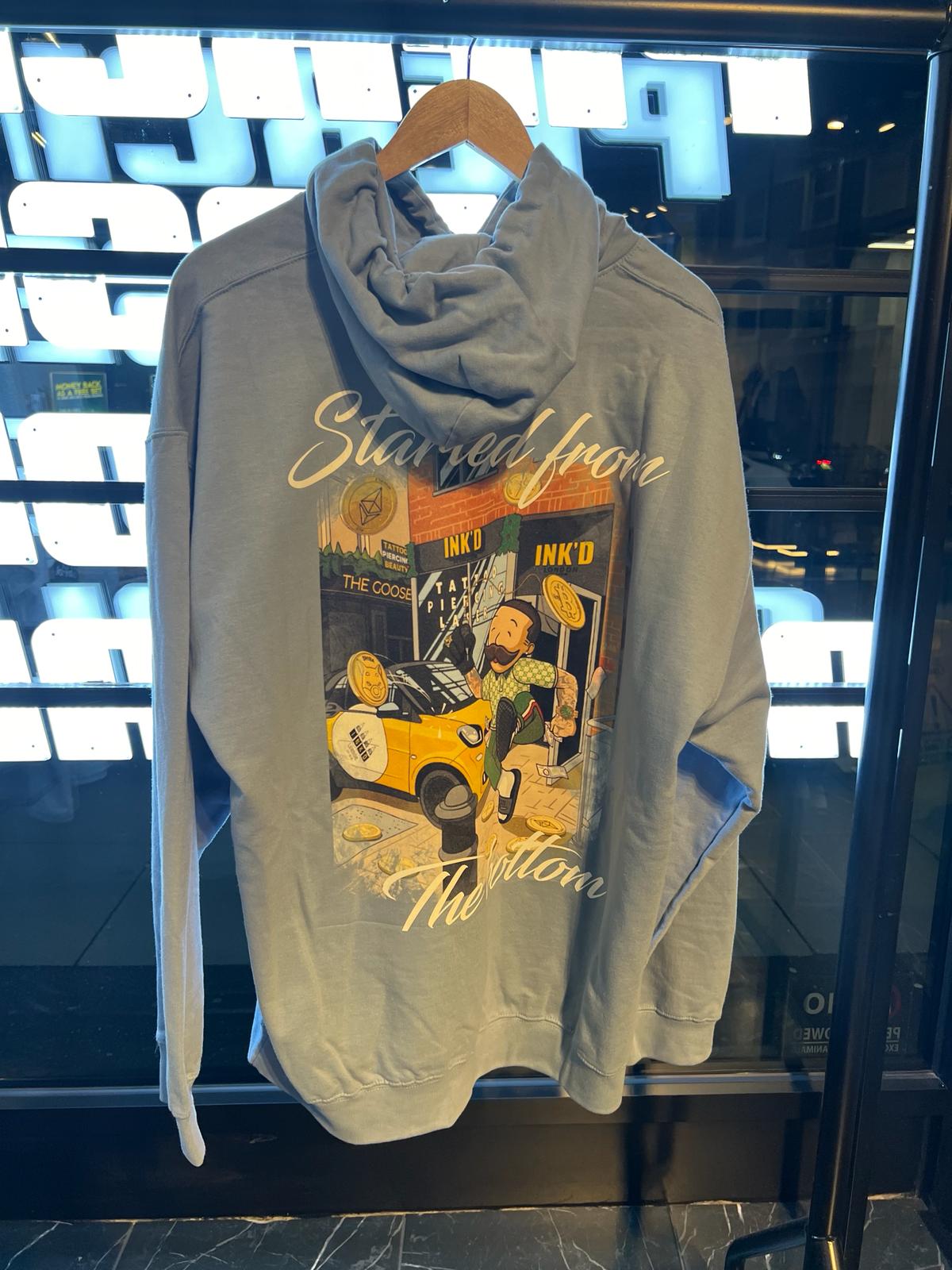 INK'D Oversized Blue Hoodie