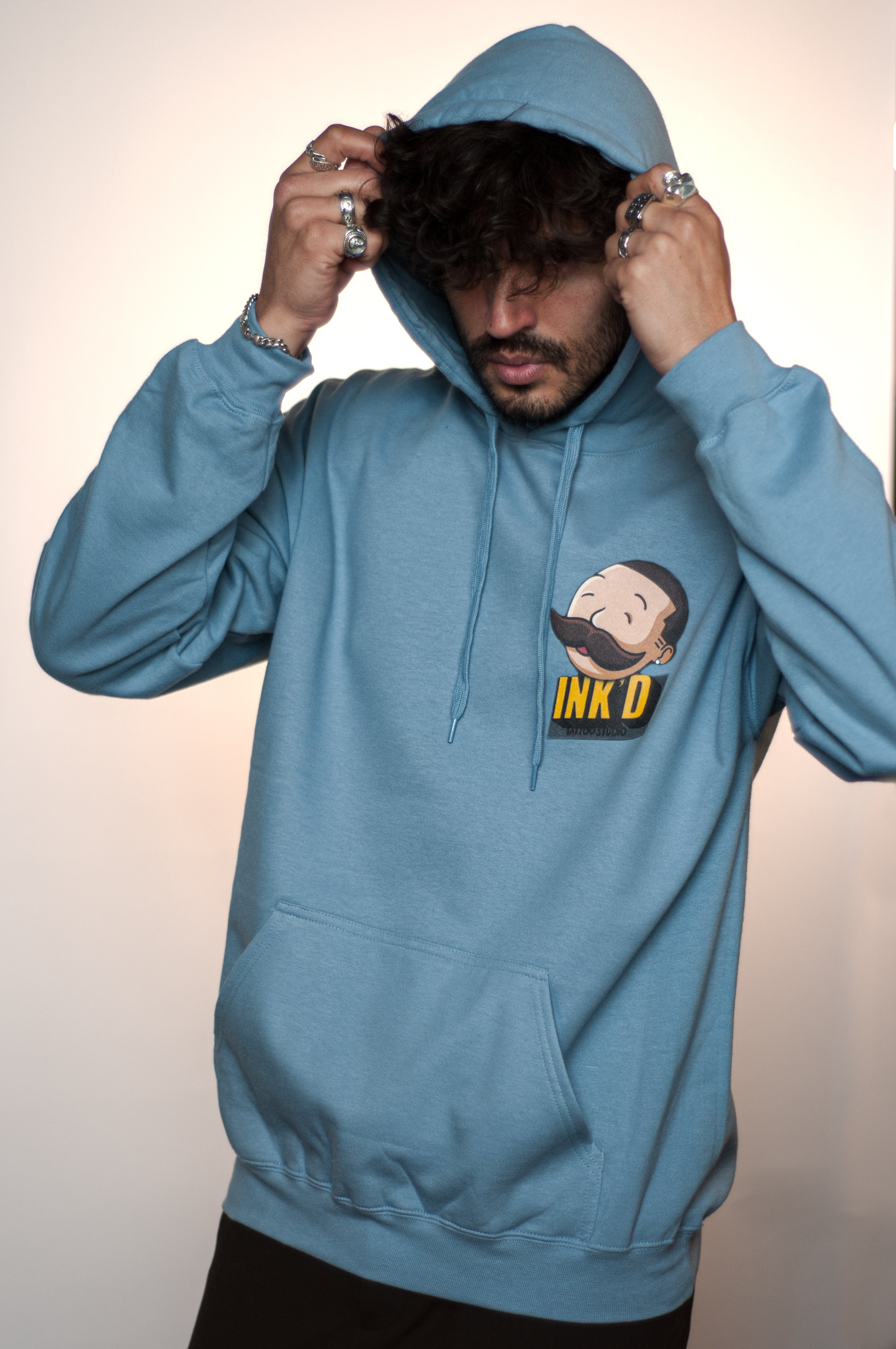 INK'D Oversized Blue Hoodie