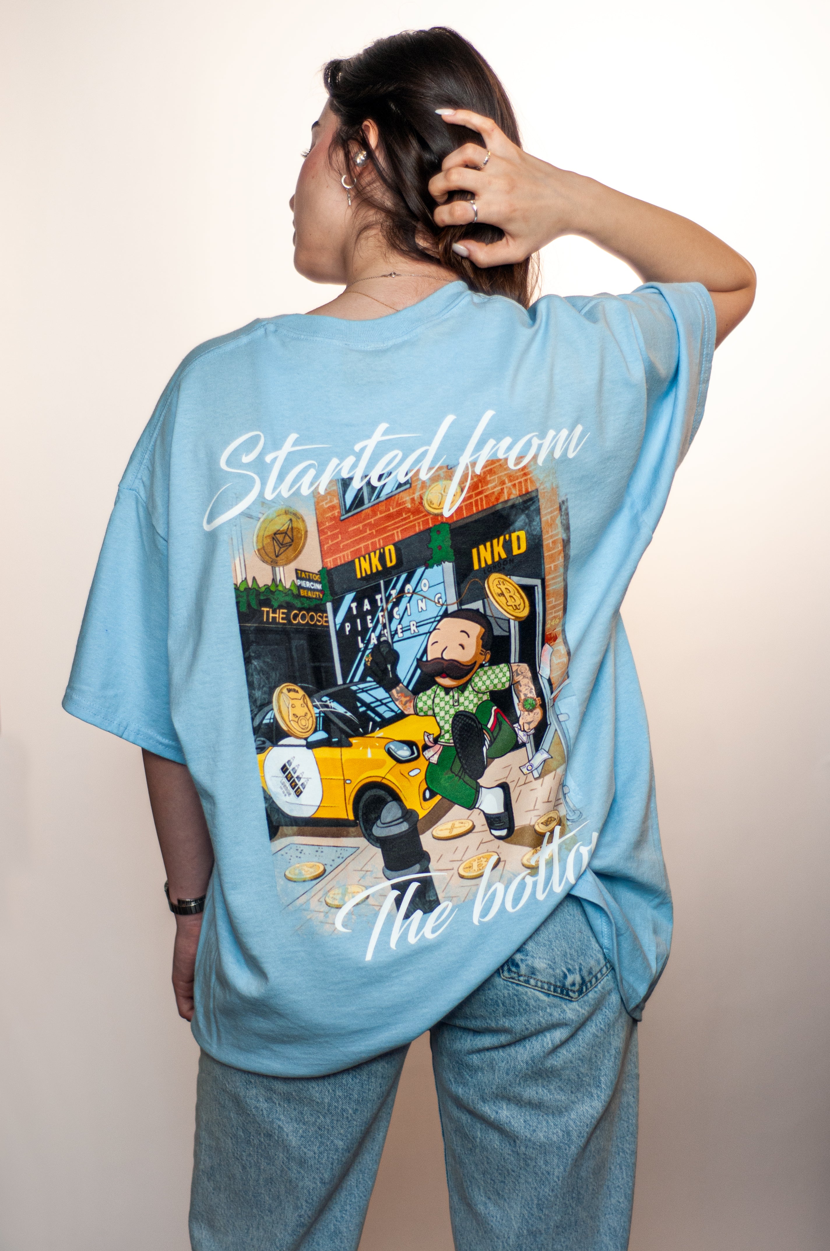 INK'D Oversized Blue T-Shirt