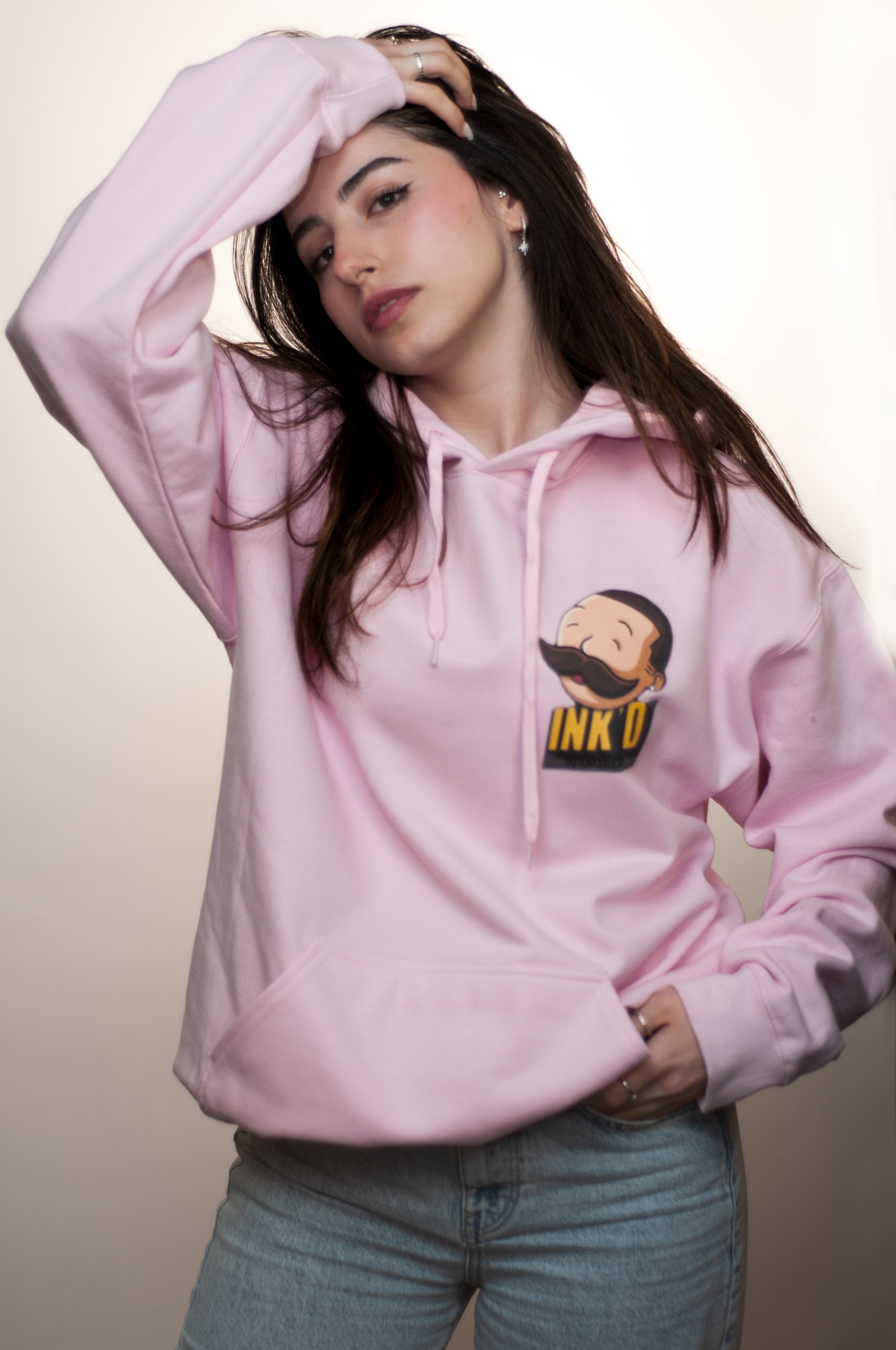INK'D Oversized Pink Hoodie