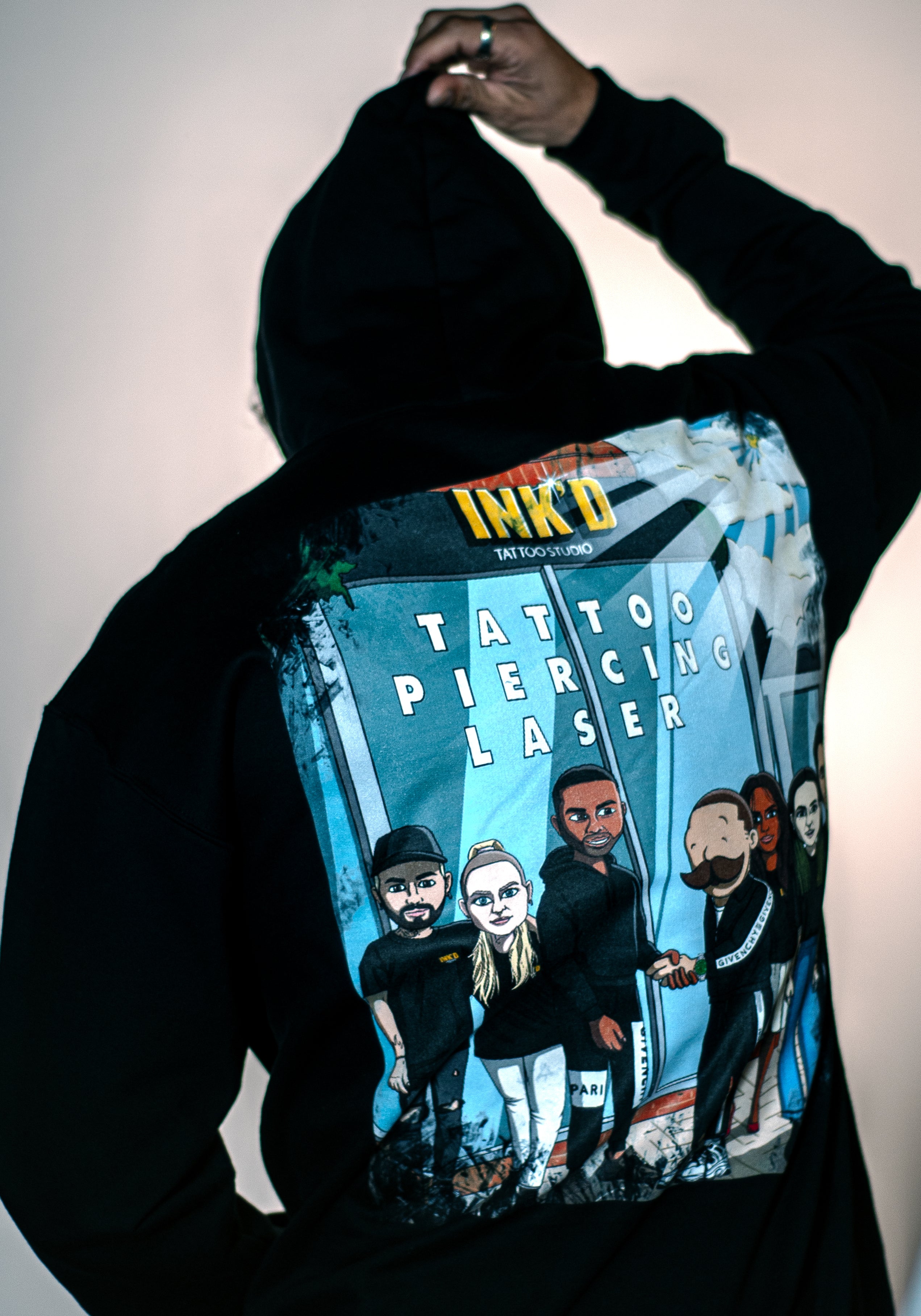 INK'D Oversized Black Hoodie