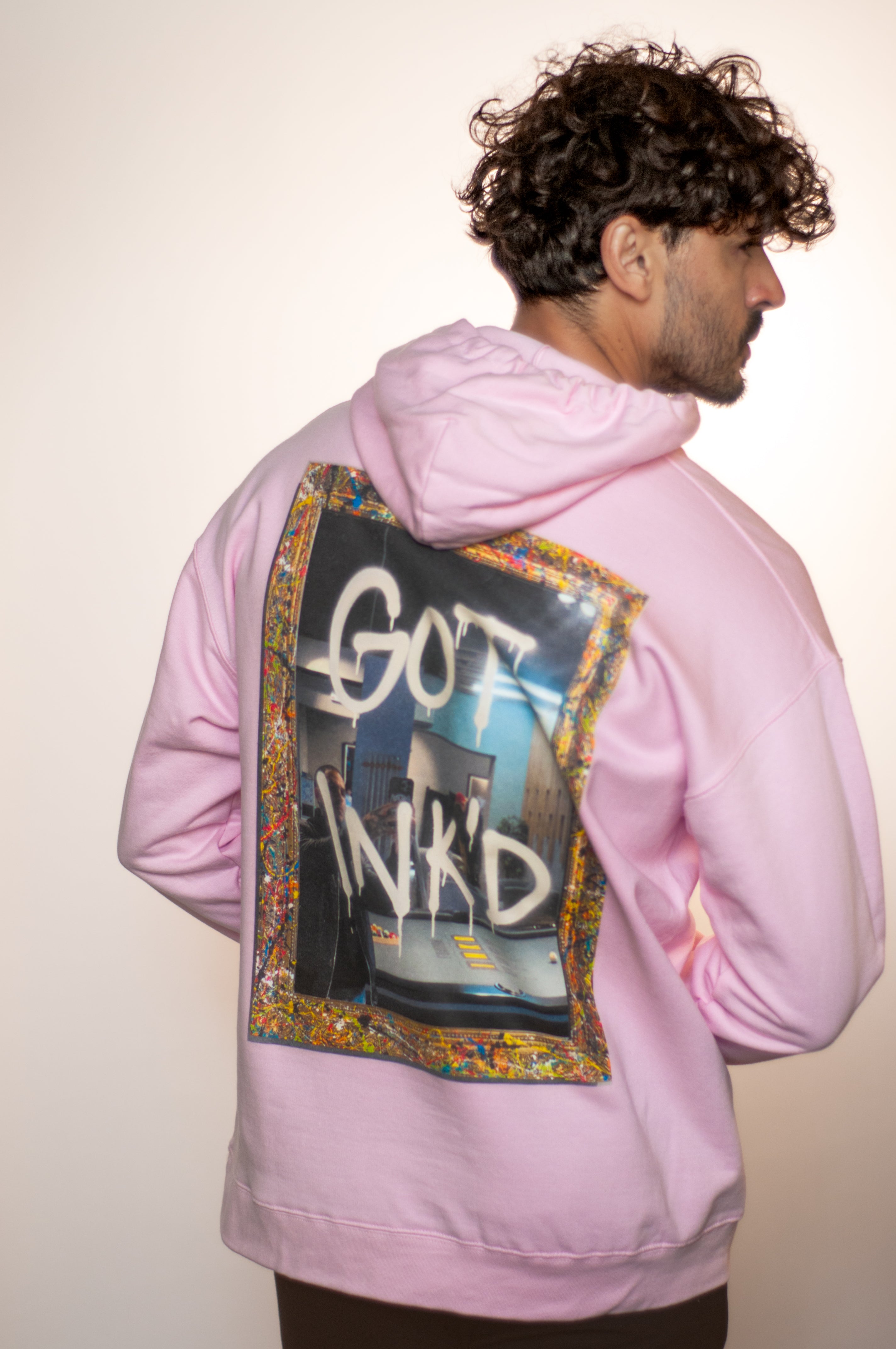 INK'D Oversized Pink Hoodie
