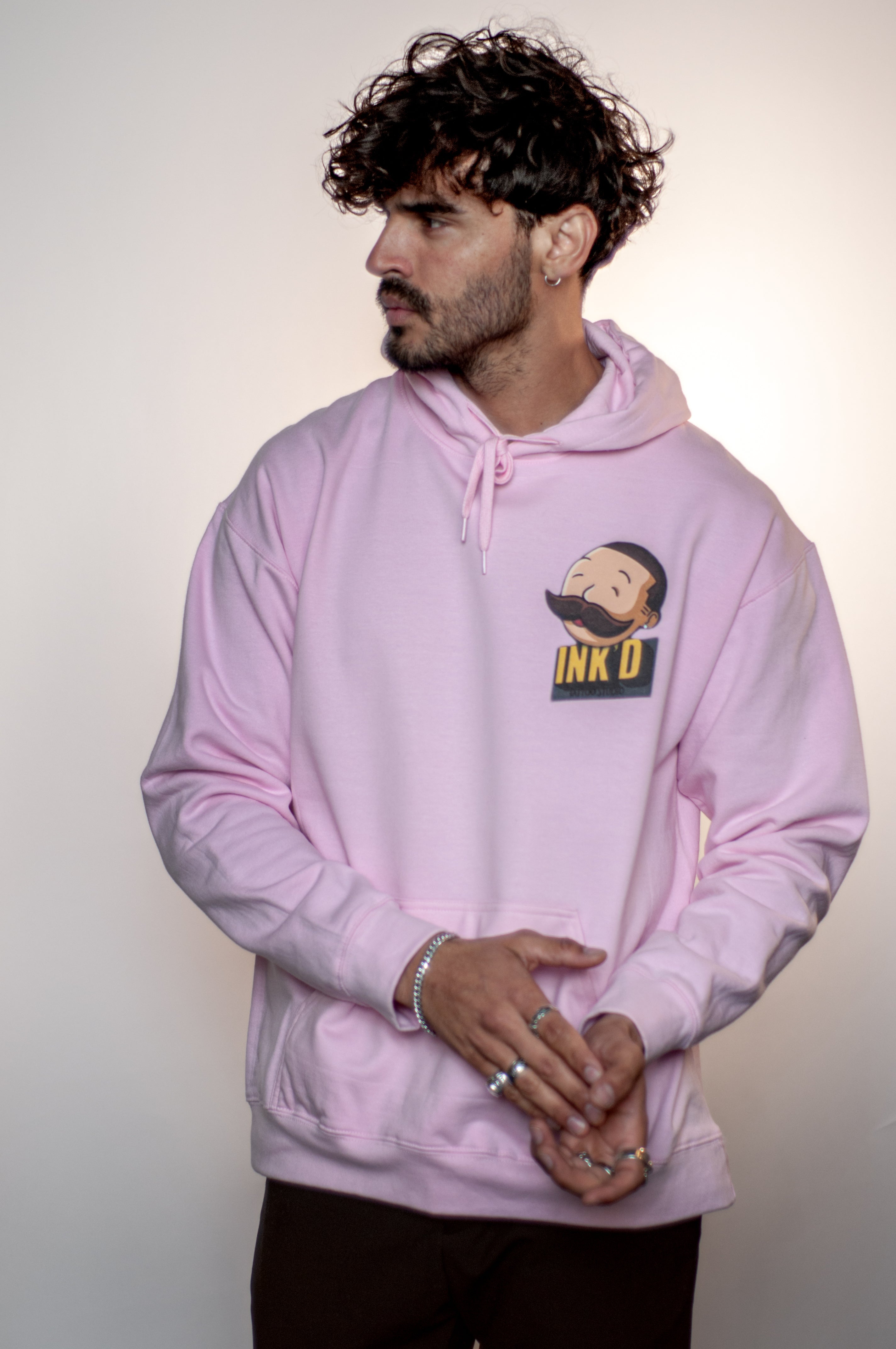 INK'D Oversized Pink Hoodie